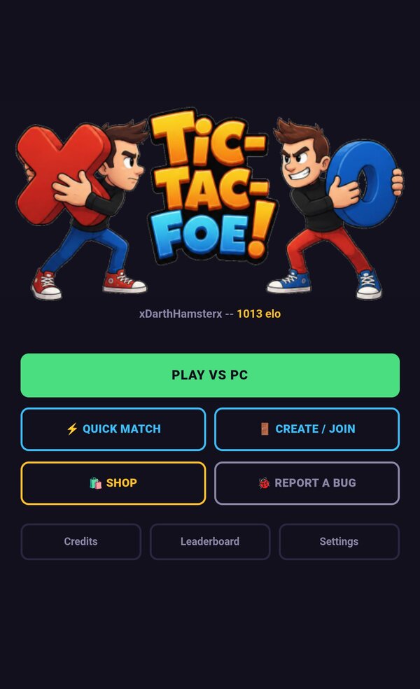 Tic-Tac-Foe title screen